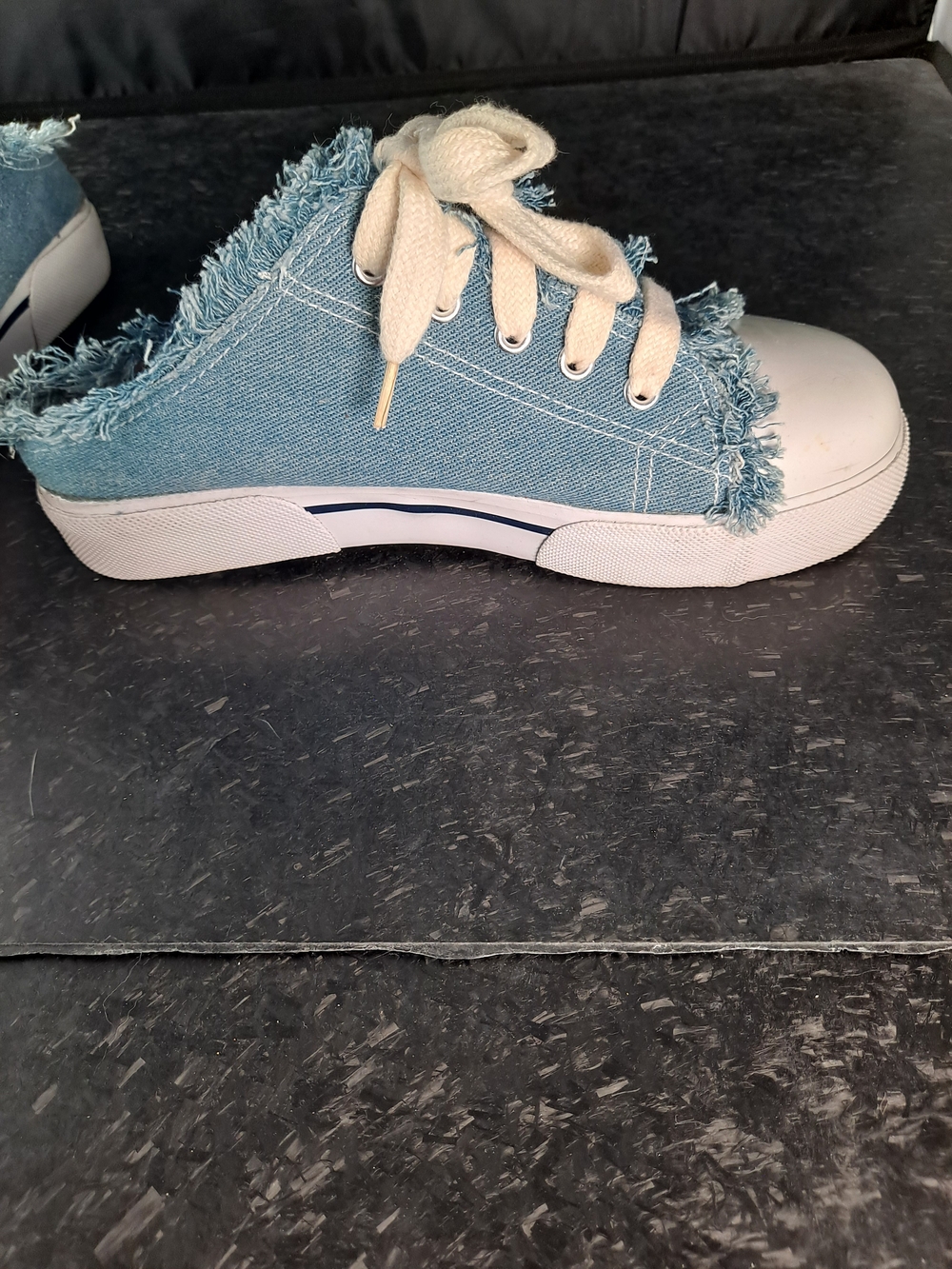 VINTAGE 1990s DISNEY Denim Slip-On Sneakers with Winnie the Pooh Embroidery - Picture 3 of 11